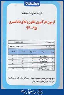 کتاب تاثیرکتاب های کمک حافظ درآزمون کارآموزی کانون وکلا 95-94